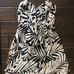 black and cream patterned sundress